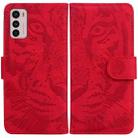 For Motorola Moto G42 Tiger Embossing Pattern Horizontal Flip Leather Phone Case(Red) - 1