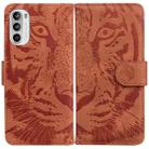 For Motorola Moto G52J Japan Version Tiger Embossing Pattern Horizontal Flip Leather Phone Case(Brown) - 1