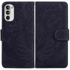 For Motorola Moto G52J Japan Version Tiger Embossing Pattern Horizontal Flip Leather Phone Case(Black) - 1