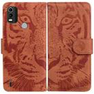 For Nokia C21 Plus Tiger Embossing Pattern Horizontal Flip Leather Phone Case(Brown) - 1