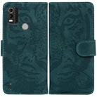 For Nokia C21 Plus Tiger Embossing Pattern Horizontal Flip Leather Phone Case(Green) - 1