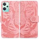 For OnePlus Nord CE 2 Lite 5G Tiger Embossing Pattern Horizontal Flip Leather Phone Case(Pink) - 1