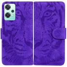 For OnePlus Nord CE 2 Lite 5G Tiger Embossing Pattern Horizontal Flip Leather Phone Case(Purple) - 1