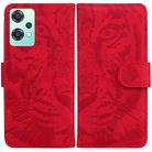 For OnePlus Nord CE 2 Lite 5G Tiger Embossing Pattern Horizontal Flip Leather Phone Case(Red) - 1