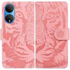 For Honor X7 Tiger Embossing Pattern Horizontal Flip Leather Phone Case(Pink) - 1