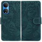 For Honor X7 Tiger Embossing Pattern Horizontal Flip Leather Phone Case(Green) - 1