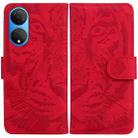 For Honor X7 Tiger Embossing Pattern Horizontal Flip Leather Phone Case(Red) - 1