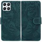 For Honor X8 Tiger Embossing Pattern Horizontal Flip Leather Phone Case(Green) - 1