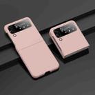 For Samsung Galaxy Z Flip4 Big Hole Fuel Injection PC Skin Feel Phone Case(Pink) - 1