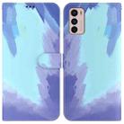 For Motorola Moto G42 Watercolor Pattern Horizontal Flip Leather Phone Case(Winter Snow) - 1