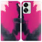 For OnePlus Nord 2T Watercolor Pattern Horizontal Flip Leather Phone Case(Berry Color) - 1