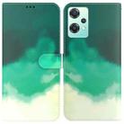 For OnePlus Nord CE 2 Lite 5G Watercolor Pattern Horizontal Flip Leather Phone Case(Cyan Green) - 1