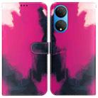 For Honor X7 Watercolor Pattern Horizontal Flip Leather Phone Case(Berry Color) - 1