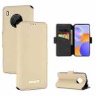 For Huawei Y9a / Enjoy 20 SE MUXMA MX115 Cross Texture Oil Edge Flip Leather Phone Case(Gold) - 1