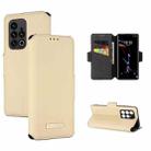 For Meizu 18 Pro MUXMA MX115 Cross Texture Oil Edge Flip Leather Phone Case(Gold) - 1