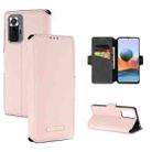 For Xiaomi Redmi Note 10 Pro Max MUXMA MX115 Cross Texture Oil Edge Flip Leather Phone Case(Pink) - 1