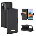 For Xiaomi Redmi Note 10 Pro Max MUXMA MX115 Cross Texture Oil Edge Flip Leather Phone Case(Black) - 1