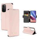 For Xiaomi Redmi K40 / K40 Pro MUXMA MX115 Cross Texture Oil Edge Flip Leather Phone Case(Pink) - 1