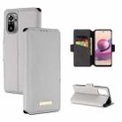 For Xiaomi Redmi Note 10 4G / 10S India MUXMA MX115 Cross Texture Oil Edge Flip Leather Phone Case(Grey) - 1