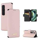 For Xiaomi Mi 10 Ultra MUXMA MX115 Cross Texture Oil Edge Flip Leather Phone Case(Pink) - 1