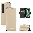 For Xiaomi Mi 10 Ultra MUXMA MX115 Cross Texture Oil Edge Flip Leather Phone Case(Gold) - 1