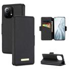 For Xiaomi Mi 11 MUXMA MX115 Cross Texture Oil Edge Flip Leather Phone Case(Black) - 1