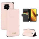 For Xiaomi Poco X3 NFC / X3 MUXMA MX115 Cross Texture Oil Edge Flip Leather Phone Case(Pink) - 1