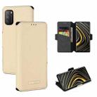 For Xiaomi Poco M3 MUXMA MX115 Cross Texture Oil Edge Flip Leather Phone Case(Gold) - 1