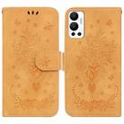 For Infinix Hot 12 Butterfly Rose Embossed Leather Phone Case(Yellow) - 1