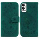For Infinix Hot 12 Butterfly Rose Embossed Leather Phone Case(Green) - 1