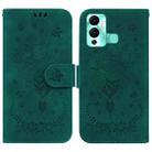 For Infinix Hot 12 Play Butterfly Rose Embossed Leather Phone Case(Green) - 1