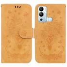 For Infinix Hot 12i Butterfly Rose Embossed Leather Phone Case(Yellow) - 1