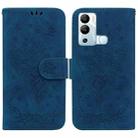 For Infinix Hot 12i Butterfly Rose Embossed Leather Phone Case(Blue) - 1
