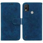 For Nokia C21 Plus Butterfly Rose Embossed Leather Phone Case(Blue) - 1