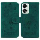 For OnePlus Nord 2T Butterfly Rose Embossed Leather Phone Case(Green) - 1