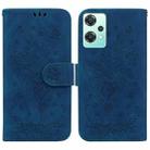 For OnePlus Nord CE 2 Lite 5G Butterfly Rose Embossed Leather Phone Case(Blue) - 1