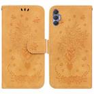 For Tecno Spark 8 Pro Butterfly Rose Embossed Leather Phone Case(Yellow) - 1