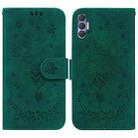 For Tecno Spark 8 Pro Butterfly Rose Embossed Leather Phone Case(Green) - 1