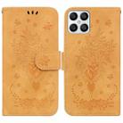 For Honor X8 Butterfly Rose Embossed Leather Phone Case(Yellow) - 1