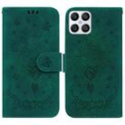 For Honor X8 Butterfly Rose Embossed Leather Phone Case(Green) - 1