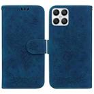 For Honor X8 Butterfly Rose Embossed Leather Phone Case(Blue) - 1