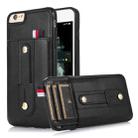 For iPhone SE 2022 / SE 2020 / 8 / 7 Wristband Kickstand Wallet Leather Phone Case(Black) - 1