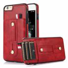For iPhone SE 2022 / SE 2020 / 8 / 7 Wristband Kickstand Wallet Leather Phone Case(Red) - 1