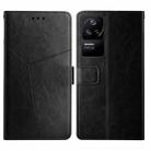 For Xiaomi Poco F4 5G Y Stitching Horizontal Flip Leather Phone Case(Black) - 1