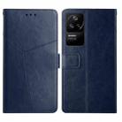 For Xiaomi Poco F4 5G Y Stitching Horizontal Flip Leather Phone Case(Blue) - 1