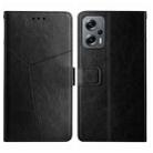 For Xiaomi Poco X4 GT Y Stitching Horizontal Flip Leather Phone Case(Black) - 1