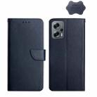 For Xiaomi Poco X4 GT Genuine Leather Fingerprint-proof Horizontal Flip Phone Case(Blue) - 1