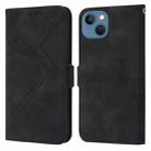 For iPhone 14 Plus RFID Geometric Line Flip Leather Phone Case (Black) - 1