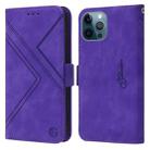 For iPhone 14 Pro Max RFID Geometric Line Flip Leather Phone Case (Purple) - 1