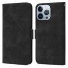 For iPhone 13 Pro RFID Geometric Line Flip Leather Phone Case(Black) - 1
